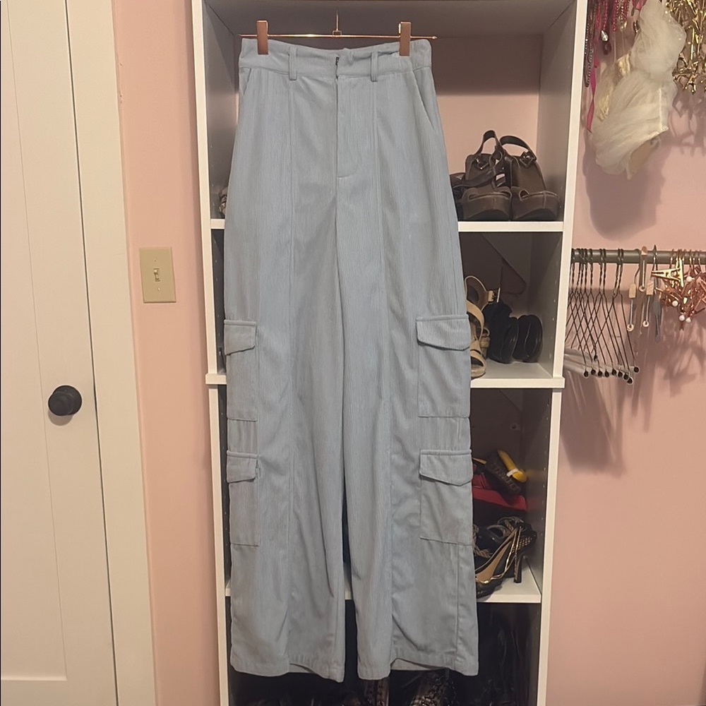 Women's Light Blue Cargo Pants